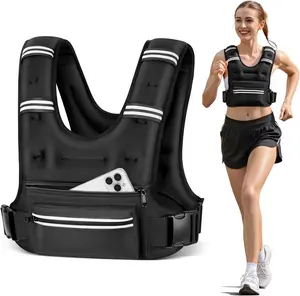 Weighted Vests for Women Men, 8 lb Weighted Vest with Storage Pockets, Rucking Vest with Reflective Stripe, Adjustable Straps Weight Vest for Running, Walking, Workout, Training