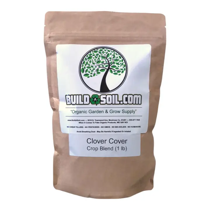 Organic Clover Cover Crop Seed Blend - BuildASoil 12-Seed Mix (60% Clover) with Flax, Hairy Vetch, Pea, Forage, White Proso, Lentils for Raised Beds