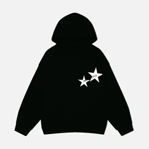 Aelfric Eden Star Print Contrast Pullover Hoodie – Men’s Sweatshirt Top, Stylish Colorblock Hoodie