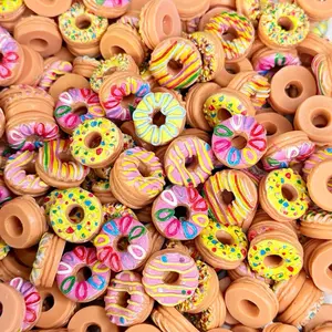 Donut Food Charms Cute Resin Flatback for Cup Lids DIY Scrapbooking Magnets Phone Cases Slime Charms 25 Pieces