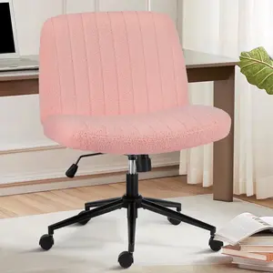 Modern Criss Cross Armless Ergonomic Chair - Wide Swivel Seat, Adjustable Height, No Wheels, Cross Legged Design, Home Office Desk Use, Comfy Home Dressing Chairs Ideal Christmas Gift,summerwins