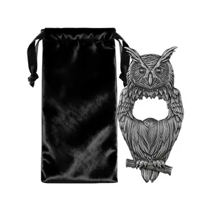 Owl-Shaped Metal Bottle Opener with Storage Bag, Unique Design Beer Opener, Durable Handheld Tool, Perfect Gift Idea