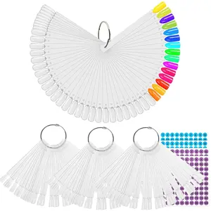 200 Pcs Nail Swatch Sticks with Ring, Nails Art Display Nail Swatch Sticks | Nail Practice Sticks for Home or Salon Use, 4 Pack Number Stickers