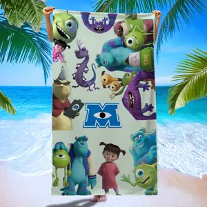 Monster University Childhood Beach Towel, Full Character Print Bath Towel, Soft Skin-Friendly Towel, Reusable, Perfect Gift