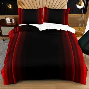 Gradient color printed bedding, quilt cover and pillowcase combination, light luxury and cool fashion bedroom environment