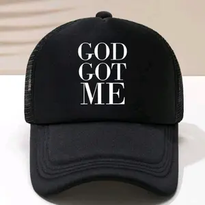 Unisex GOD GOT ME Letter Print Wash Baseball Net Caps Hip Hop Cap Spring Summer Outdoor Adjustable Casual Hats Sunscreen Hat