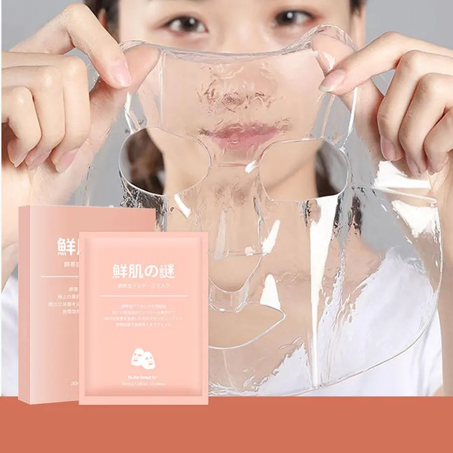 Collagen Crystal Mask, Collagen Mask Sheet, 5 Counts/box Moisturizing Brightening Moisture Facial Mask, Hydrating & Nourishing Facial Mask, Face Care Product for Women & Men, Skincare Products, Beauty Products, Collagen Hydrogel Mask