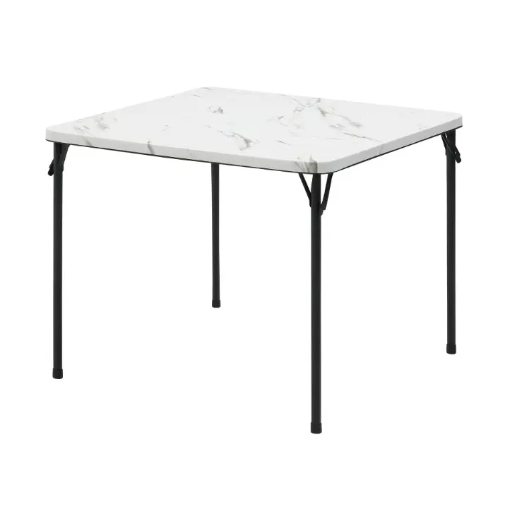 Mainstays 34 Inch Folding Card Table Fixed Table Top Portable Folding Table Heavy Duty Utility Table for Dining Games Camping Craft Office Indoor Outdoor White