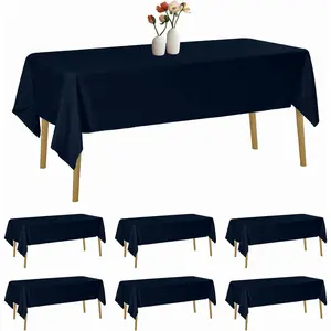 6 Pack Rectangle Tablecloth 60 x 102 Inches Navy Table Cloth Stain and Wrinkle Resistant Washable Table Cover for Party, Wedding and Banquet Decoration