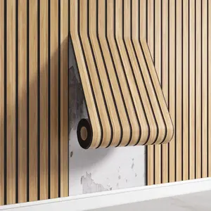 3D Wood Grain Decorative Wallpaper Roll, 118.1x15.7 Inch, Soundproof, Easy to Cut and Stick, Living Room Decor, PVC Material, Multiple Quantities Available