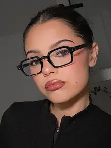 Women's Square Frame Glasses, Lightweight No Pressure Thin Frame, Clear Transparent Lenses, Ideal for Computer Office Use Daily Wear