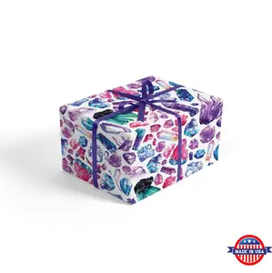 Crystals Wrapping Paper - Crystals Gift Wrap, New Age Gift, Healer Gift, Metaphysical Gift, Birthday Wrapping Paper, Holiday Gift Wrap