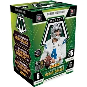 PANINI 2025 Mosaic Series Football Blaster Box - Sports Cards Packs, Stained Glass Micro Mosaic Chase, 6-Collectible Set