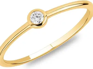 10K YELLOW GOLD LAB-GROWN DIAMOND BEZEL RING FOR WOMEN