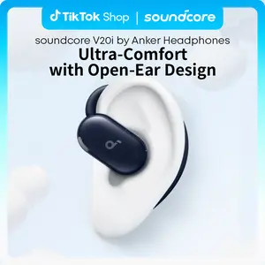 soundcore V20i by Anker Open-Ear Headphones, Adjustable Ear Hooks, Ultra-Comfort, Snug Fit, Powerful Sound, Clear Calls, IP55, 36H Playtime, Bluetooth 5.4 Wireless Earbuds, Multipoint Connection