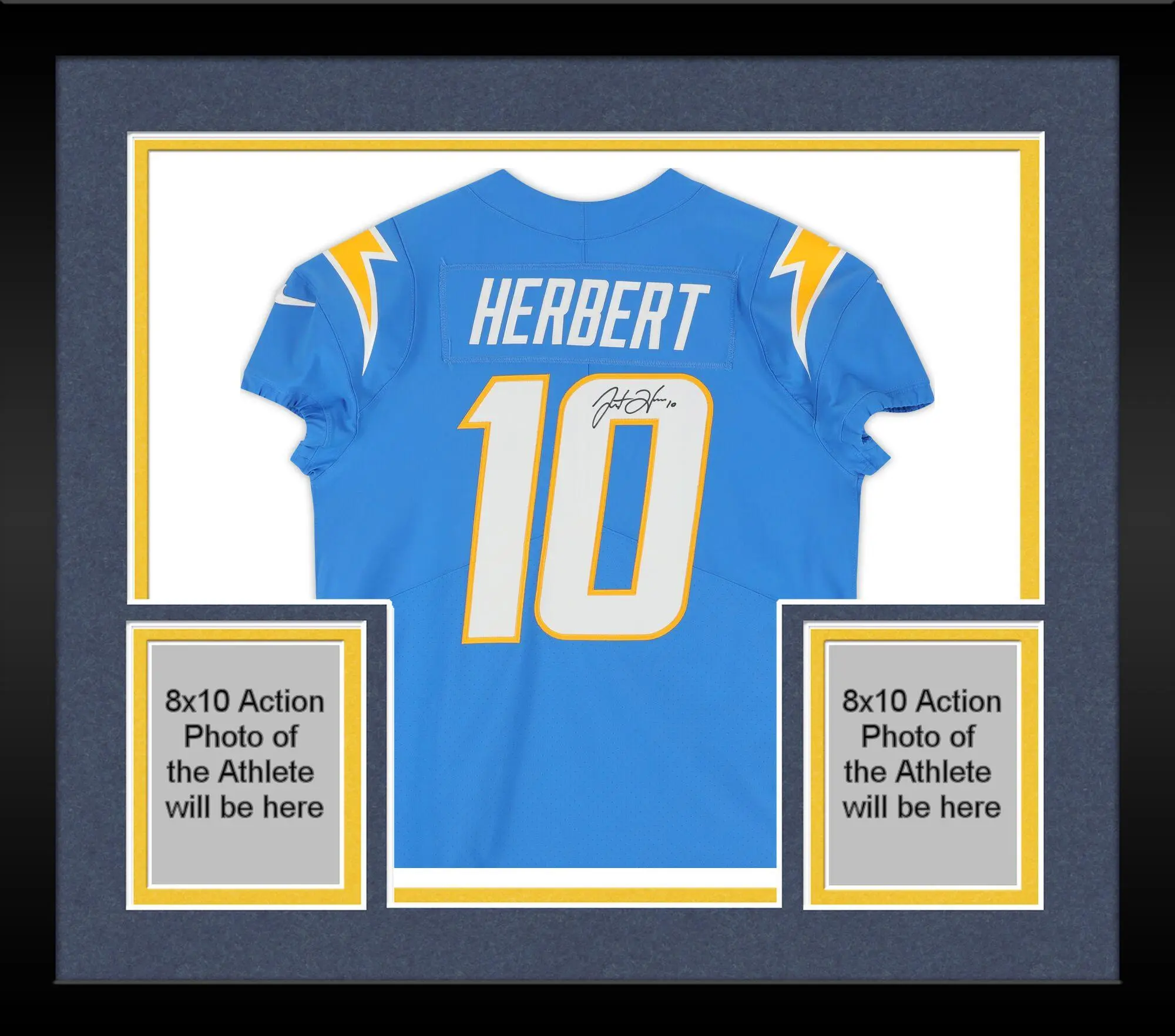 Framed Justin Herbert Los Angeles Chargers Autographed Powder Blue Nike Elite Jersey - Fanatics Authentic Certified - NFL Memorabilia