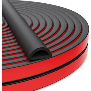 26  Weather Stripping Door Seal Self Adhesive EPDM  Rubber Seal Strip D-Shaped Door Weather Stripping for Door and Window, RV, Boat, Auto, , Marine, W:0.75"; H:0.375"