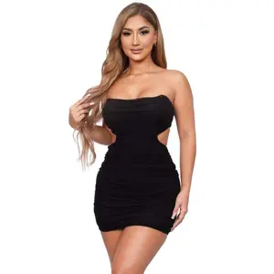 Lady's Solid Mesh Corset Insert Dress - Summer, Stretchy, No Sleeves, Mesh, Spandex - Womenswear & Underwear Casual Comfort Fabric Chic Comfortable Elegance Fitted Overall Day Zipper Cotton Basic Casual Wear elegant long sleeve square