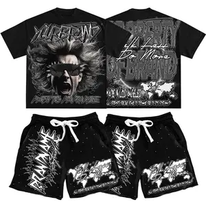 Bundle Y2K Graphic Tshirt/Shorts "Path To Paradise" Personalize Printed Casual Cotton Menswear T-Shirt