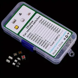 250pcs 10 Types Tactile Push Button Switch Car Keys Button Touch Microswitch