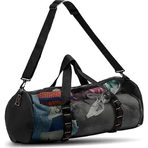Mesh Beach Duffle Bag for Diving Scuba Surfing Snorkeling, with Zipper and Adjustable Shoulder Strap, 43L & 113L Optional for Travel Fitness Camping Swimming Gym Gears and Balls Storage