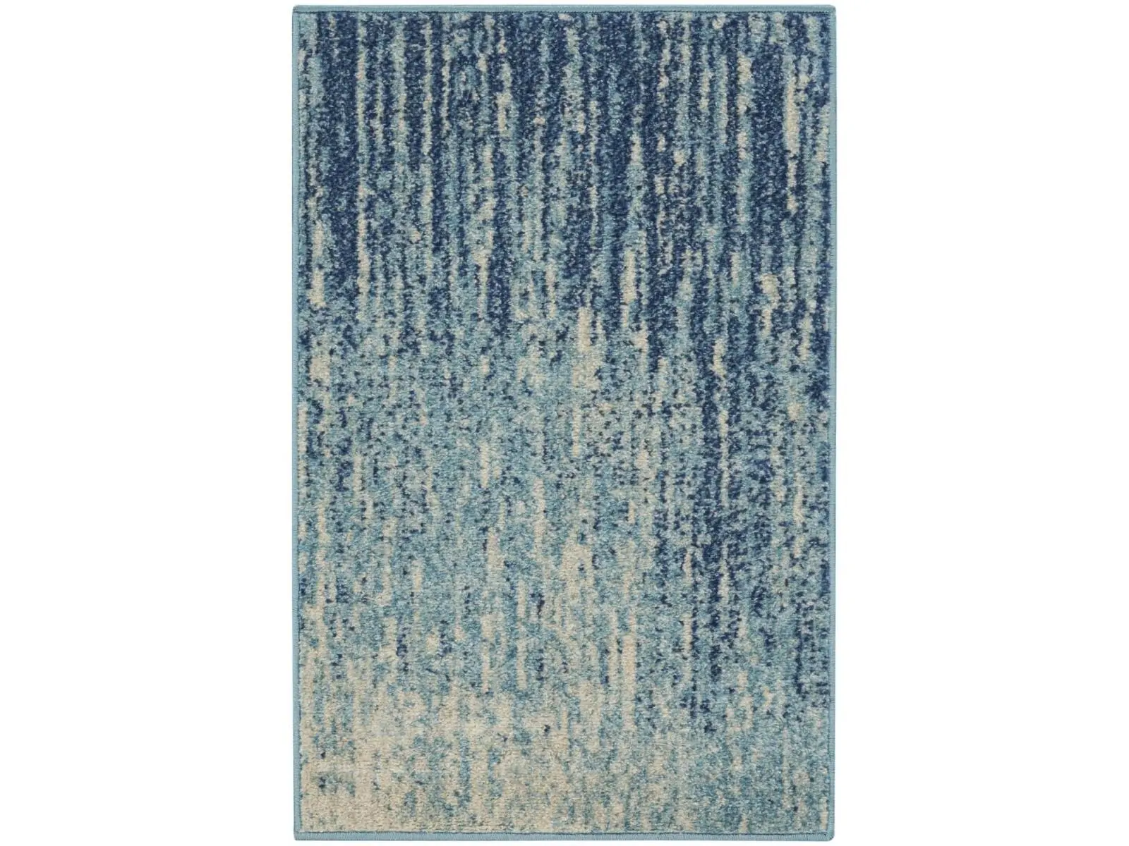 212 MAIN Durable Modern Abstract Area Rug, 2 x 3 ft., Navy & Light Blue Scatter Rug, Durable Area Rugs, Modern Abstract Rug