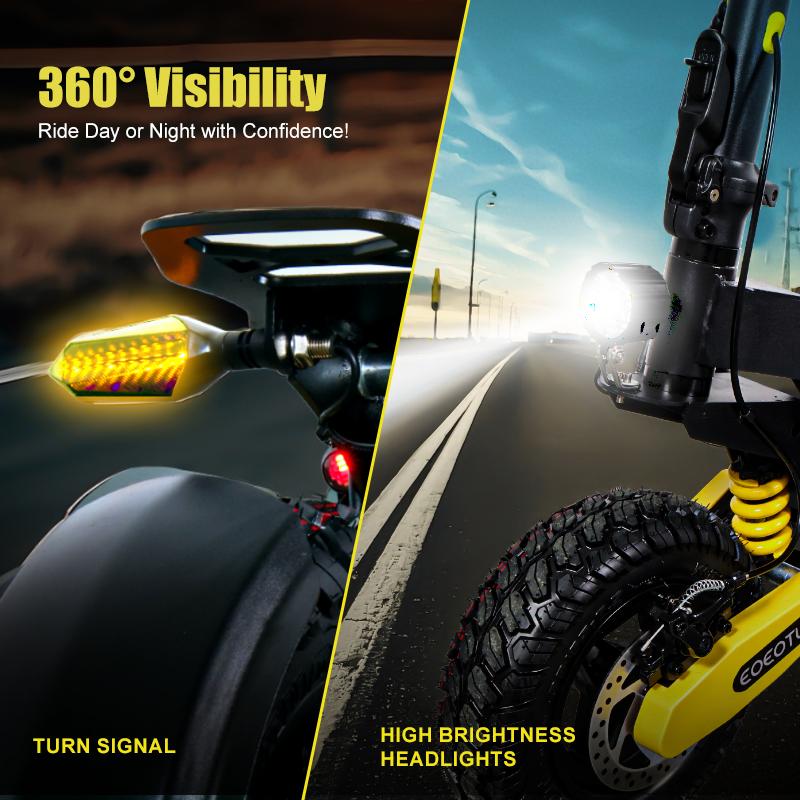 EOEOTWO All Terrain Electric Scooter,1200W Violent Motor,30MPH Fast 20/40Miles Range,3 Seconds Folding,330LBs Load Capacity,Dual Shock Absorption,Foldable Off-Road E-Scooter