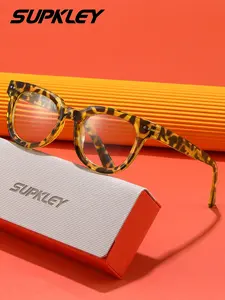 SUPKLEY 1PCS Newly Upgraded Square Frame Anti Blue Light Reading Glasses Fashionable Decoration For Both Men And Women PC High-definition Lenses, Online Reading/Fashion Decoration Brand Packaging, Preferred Holiday Gift Reading Eyeglasses