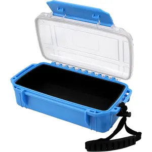 Blue 8.5"L x 5"W x 2.8"H Waterproof Dry Box - Small Waterproof Storage Container Protective Case for Kayaking Boating Outdoor Activities