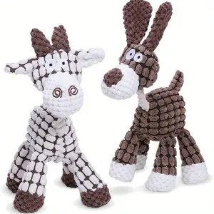 Squeaky Interactive Chew - Soft Plush Calf & Puppy Pets, Safe Chewable Stuffed Animal for teething, Puppy Training, Compatible with Small & Large Dogs - Ideal Gift for Dog Lovers, Stuffed Dogs