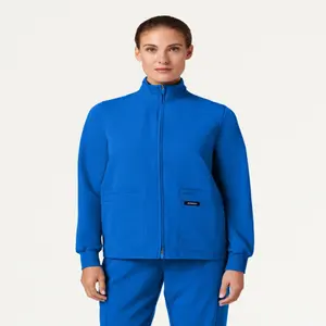 Ceri Women’s Scrub Jacket – Stretch Fabric, 6 Pockets, Wrinkle-Resistant Classic Medical Uniform Jacket