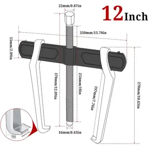 12" 2 Jaw Gear Puller, Bearing & Pulley Removal Tool, Internal External Reversible for Flywheel, Gears & Pulleys