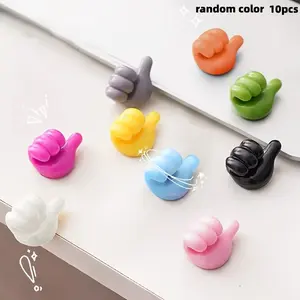 10 Thumb Shape Organizers, Lightweight Desktop Cable Management Clips, No Drilling Sticky Hooks, Ideal for Home Organization, Desk Setup, Kitchen Appliances, Bedroom Accessories, Desk Accessory, Desk Tidy