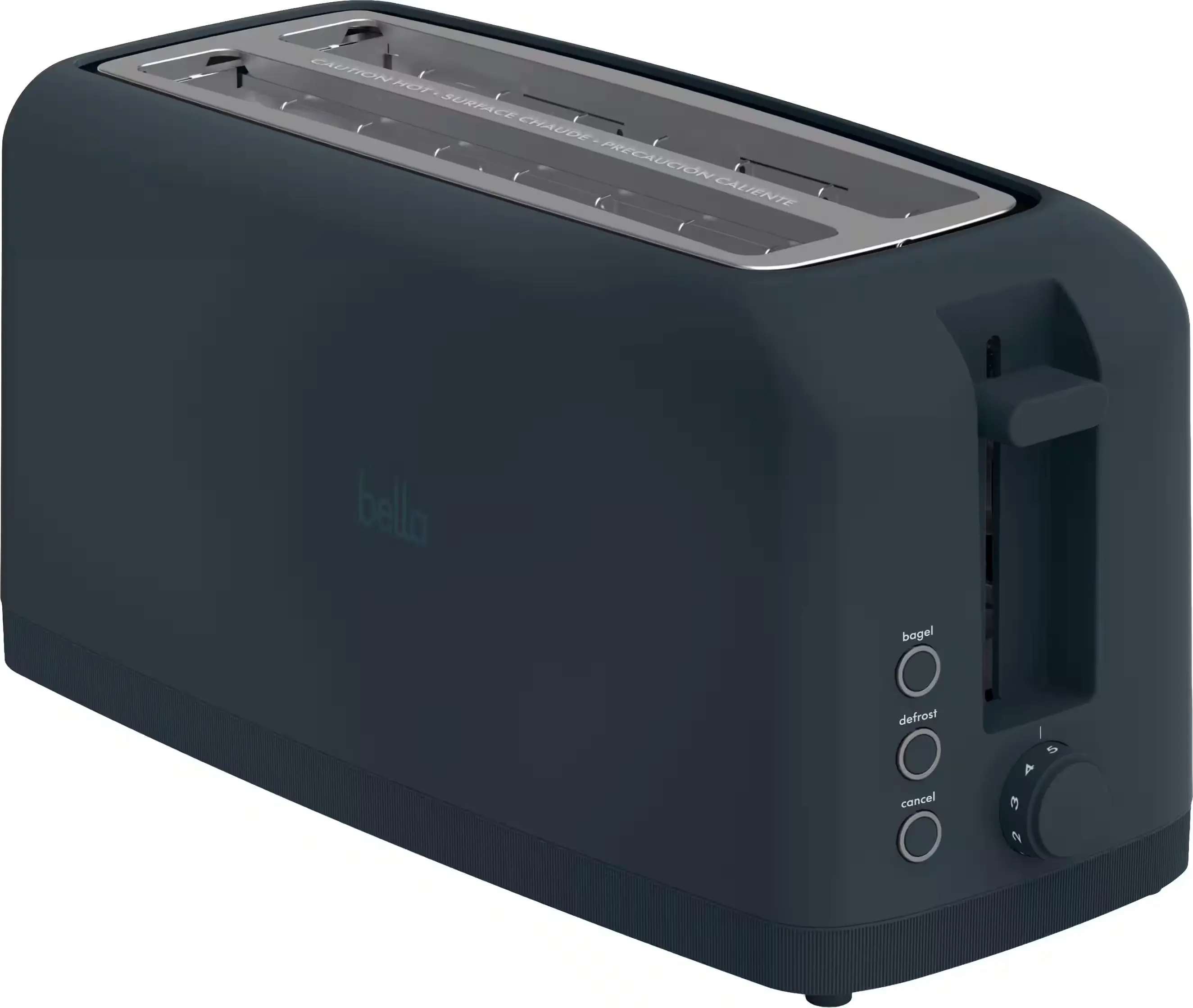 Bella - Fits-anywhere Kitchenware: 4-Slice Slim Toaster with Long Wide Slots - Slate