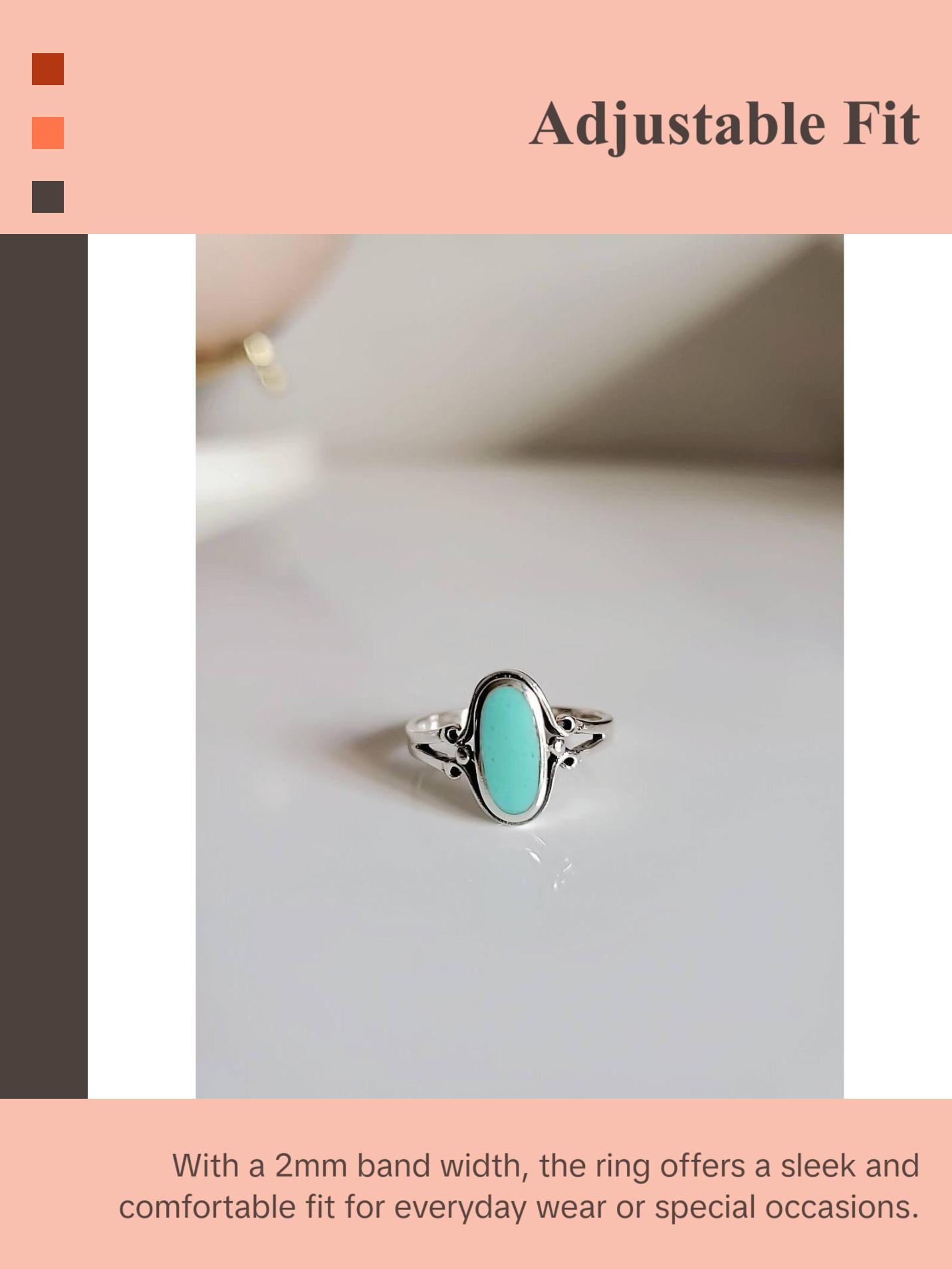 Sterling Silver Oval Turquoise Ring