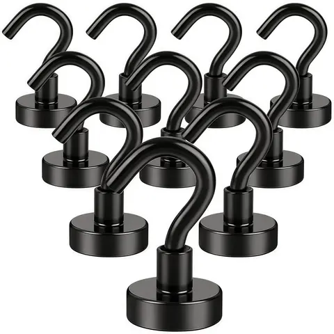 Magnetic Hook, Heavy-Duty Strong Hook with Epoxy Coating, U-Shaped Magnetic Hook for Refrigerator, Cruise, Grill, Indoor Hanging in Home, Kitchen, Workplace, Office and Garage, Magnet Hooks Heavy Duty
