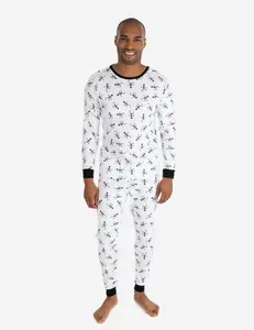 Mens White Skeleton Pajamas