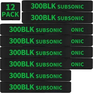12 Pack Miaozhun 300 BLK Subsonic Magazine Marking Bands .300 Blackout Subsonic Magazine Caliber Identification(Black-Green)