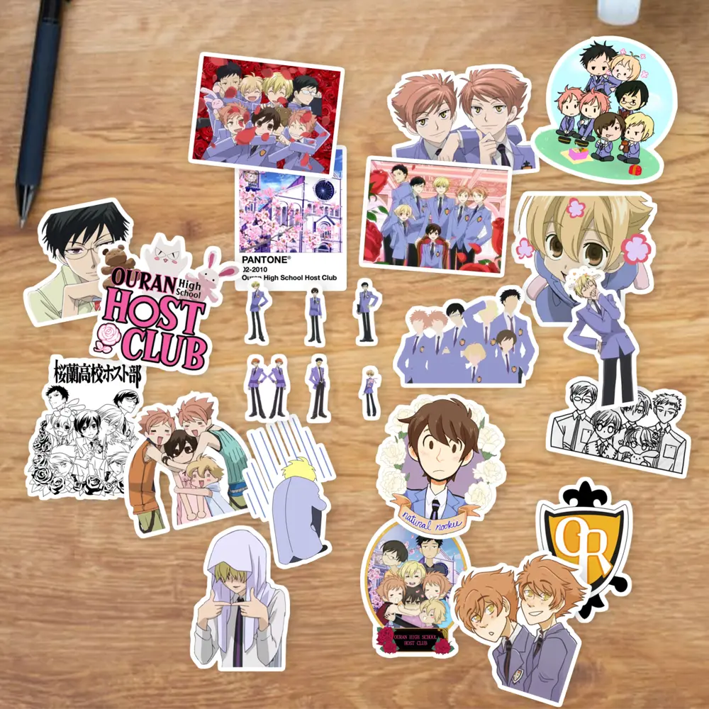 Stickers Pack 20 Pcs Ouran Car Vinyl high Guitar Colorful School Water Waterproof Host Luggage Aesthetic Club Bike Skateboard Laptop Bottle Bumper