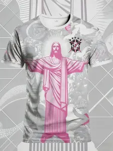 Mexican Men's Soccer Sportswear & Youth Round Neck Comfortable Top, Soccer Shirt, Featuring Mythical Beast Aztec Prints, Ideal for Football Games