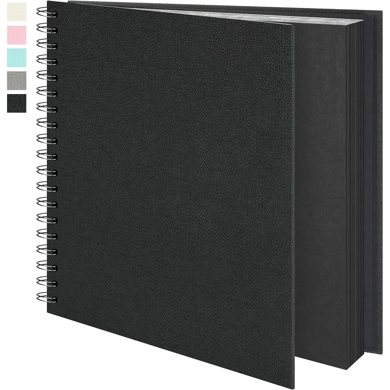 Scrapbook Album 10x10 Inch Blank Thick  Paper DIY Scrapbooking Supplies, Small Scrap Book Photo Albums for Wedding Travel Family  -  Holiday Gifts Black 20 Sheets/40 Pages