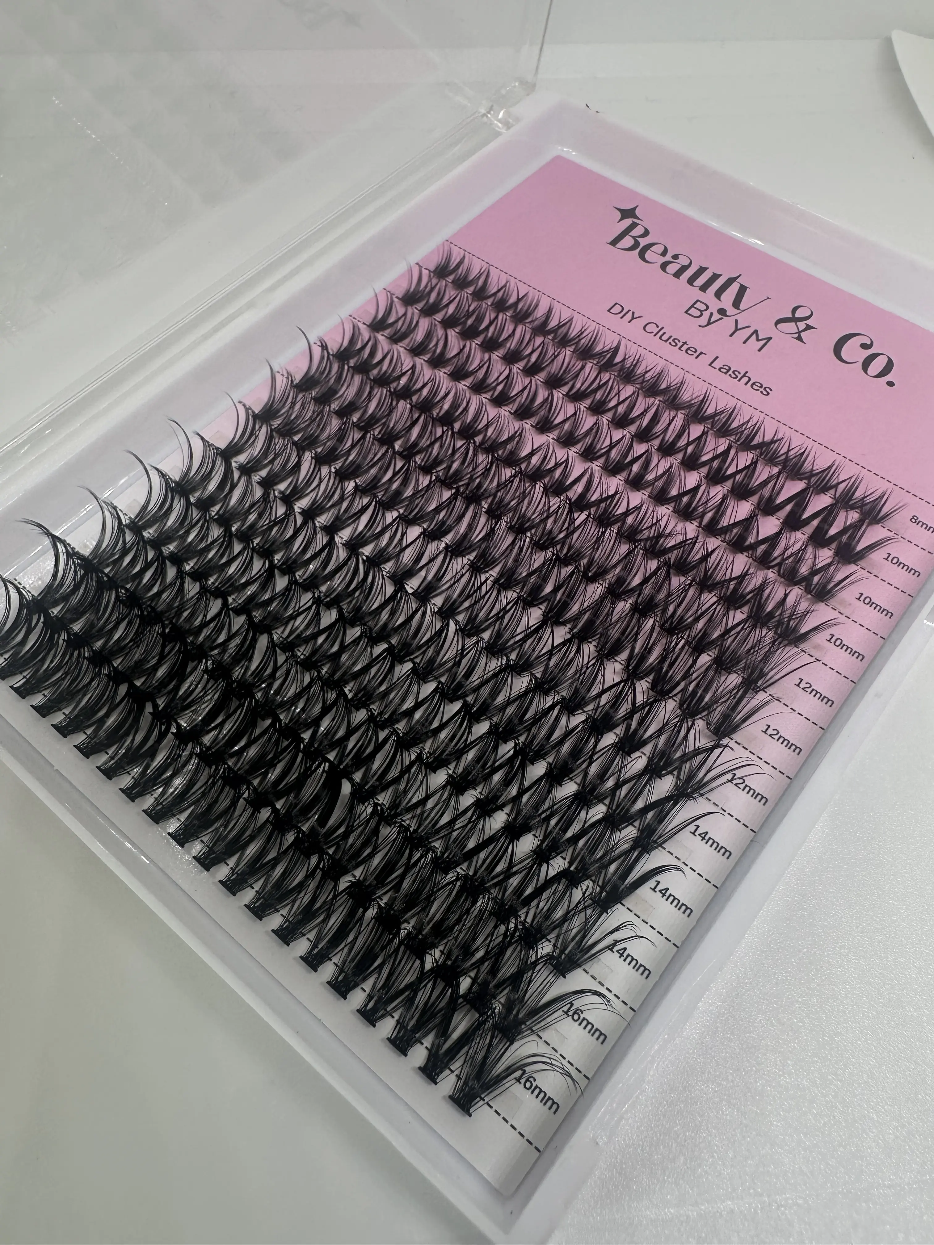 Beauty&Co 144 PCS Wispy Lash Clusters, 8-16mm Fluffy Volume Individual Pieces, Lightweight Thin Band, Tweezer-Included for Natural DIY Eyelash Extensions, Cosmetic Makeup False Eyelashes & Adhesives Styles