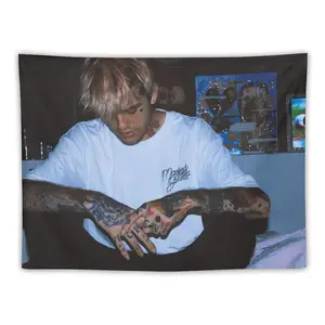 Lil Peep Bedroom Film Tapestry 3x5 FT - Polyester Emo Rap Fan Art Wall Hanging for Bedroom Decor, Sad Rap Aesthetic Banner