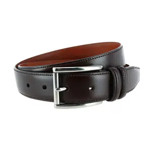 Trafalgar Lorenzo 32mm Dropped Edge Leather Dress Belt, Smooth Leather Belts