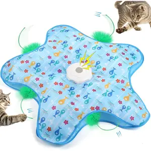 Smart Interactive Cat Toy - Automatic Hide and Seek Hunting Simulator with Realistic Bird Sounds & Random Moving Feather, USB Rechargeable, Prevents Boredom for Indoor Cats & Kittens exercise