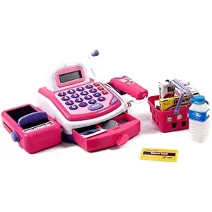 Cash Register Playset for Kids | Pink Supermarket Toy with Microphone |