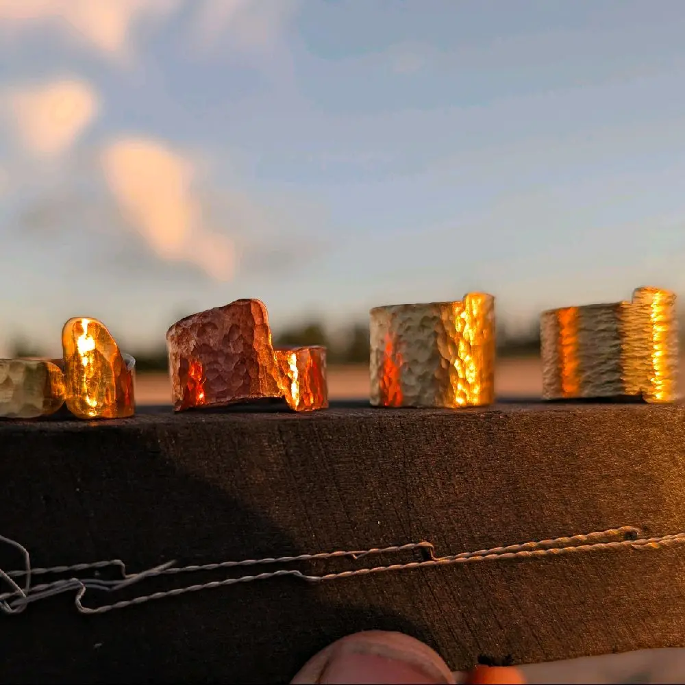Everyday Wear Textured Metal Bands - Copper, Brass, Bronze, and Tumbaga Rings