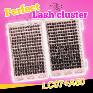 192PCS+192PCS Large Capacity Multi Style False Eyelash Mixed Extension Set Fluffy C Roll 10-16mm Mixed Length Eyelash Cluster Natural Appearance Simulation Thick, Soft, Light False Eyelash Natural Reusable False Eyelash Makeup Essential False Eyelash
