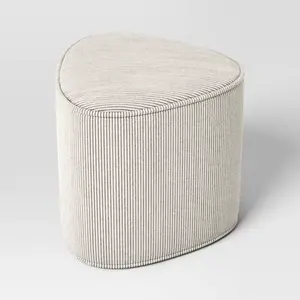 Triangular Upholstered Corduroy Ottoman Beige - Room Essentials