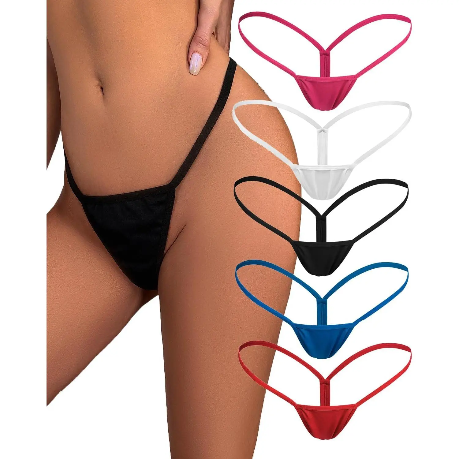 Women's Low-Rise Backless Thong Panties - Sexy G-String, V-String & Micro Back Underwear, Backless Thong V-Strings & G-Strings